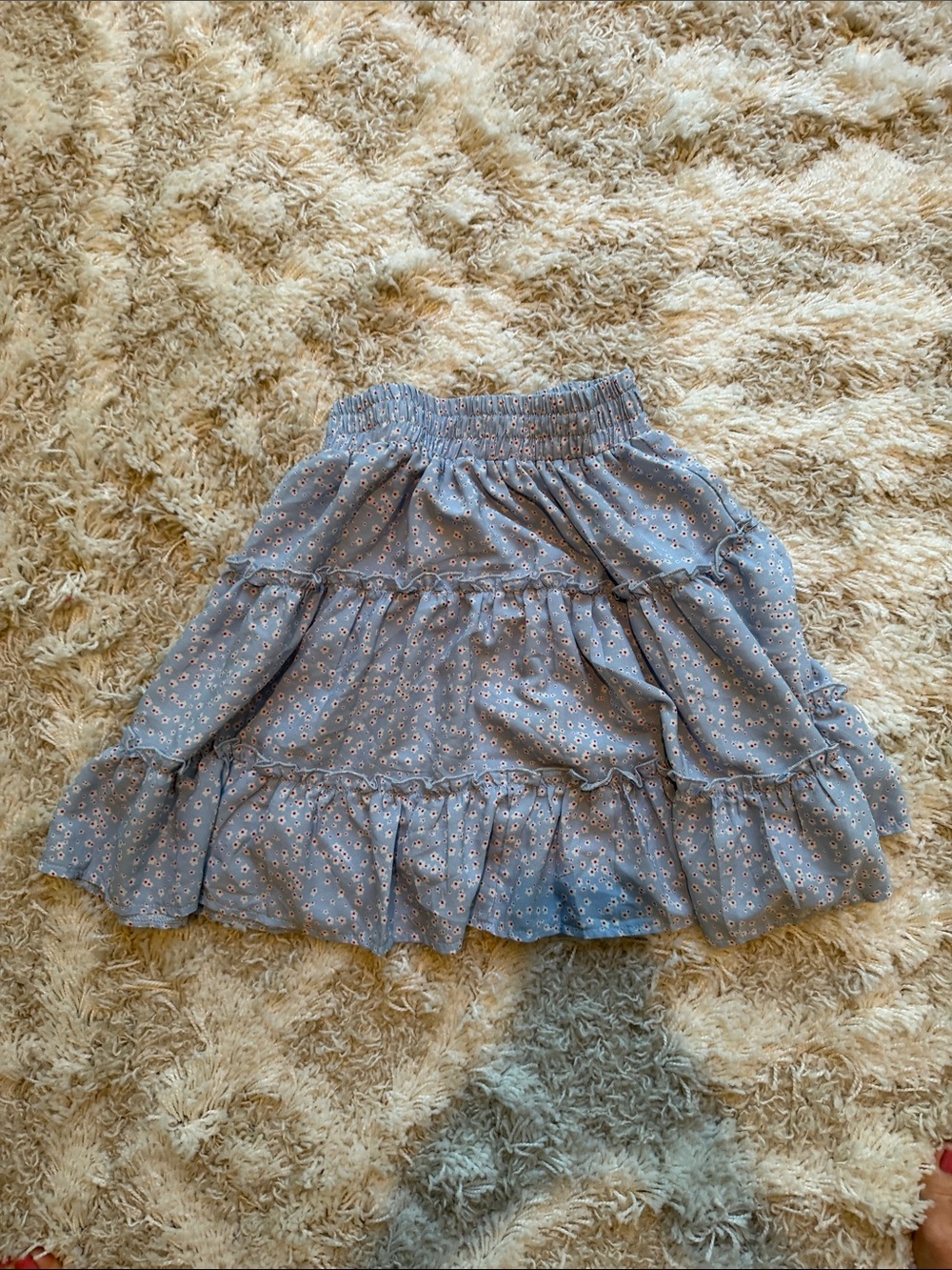 Princess Polly Blue Floral Ruffle Skirt size 0